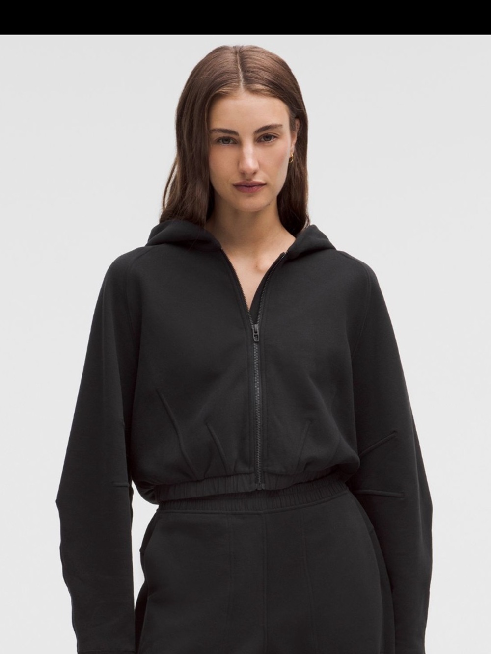 lululemon athletica Black Cropped Zip Hoodie